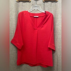Zenana Outfitters Scarlet V-Neck Short Sleeve Top